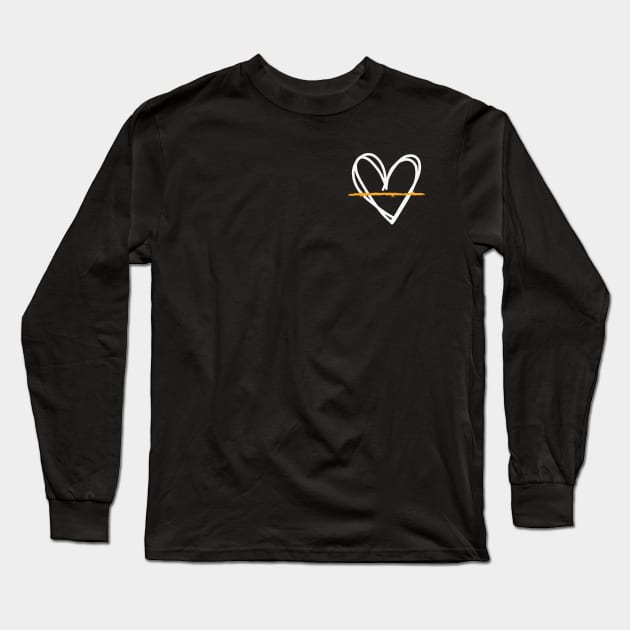 Thin Gold Line Dispatcher Heart for Sheriff Dispatch and 911 Police Operator Long Sleeve T-Shirt by Shirts by Jamie